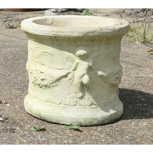 Round Garden Planters with Winged Cherubs, 1970, Set of 2 For Sale - Image 8 of 9