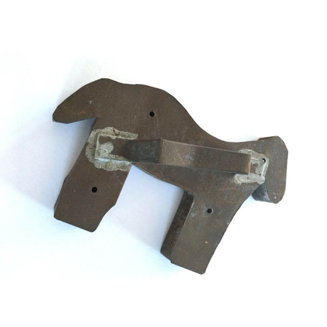 Metal Late 19th Century Large Primitive Tin Horse Cookie Cutter Amish Style Folk Art Farmhouse Decor For Sale - Image 7 of 7