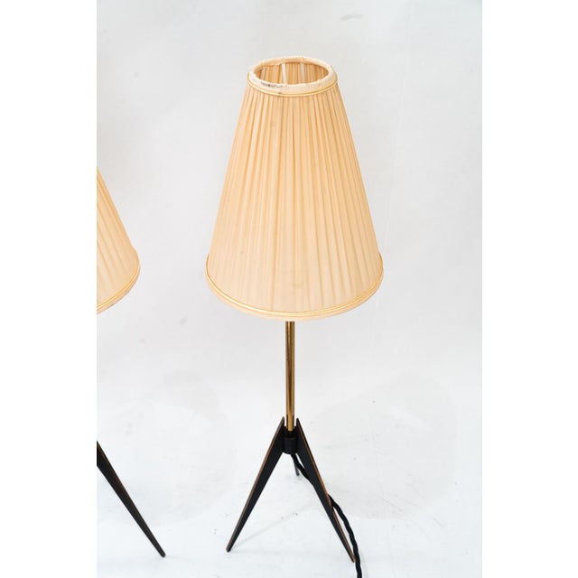 J.T. Kalmar Vintage Table Lamps with Fabric Shades from J.T. Kalmar, 1950s, Set of 2 For Sale - Image 4 of 18