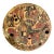 Tanzanian Spirits on a Painted and Carved Circular Wood Relief, Signed by George Lilanga For Sale