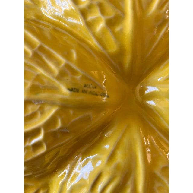 Yellow Vintage Cabbage Ware Divided Plate by Secla For Sale - Image 8 of 8