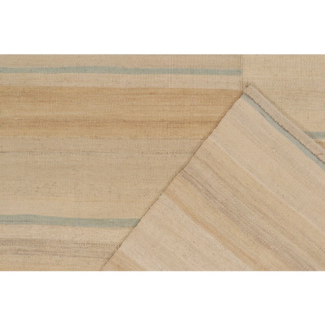 Textile 1950s Vintage Paneled Persian Kilim in Beige-Brown and Blue Tones by Rug & Kilim For Sale - Image 7 of 8