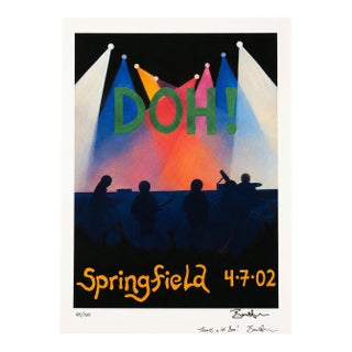 Phish - “Doh!” Springfield, April 7, 2002, Limited Edition Concert Poster, No. 40/100, Signed For Sale