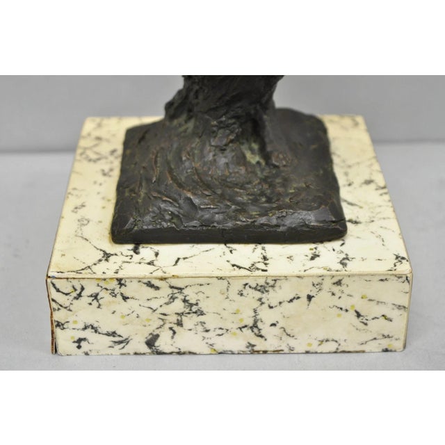 Vintage Mid Century Modern Bronze Nude Woman Sculpture Figure Signed "A Risi" For Sale - Image 9 of 18