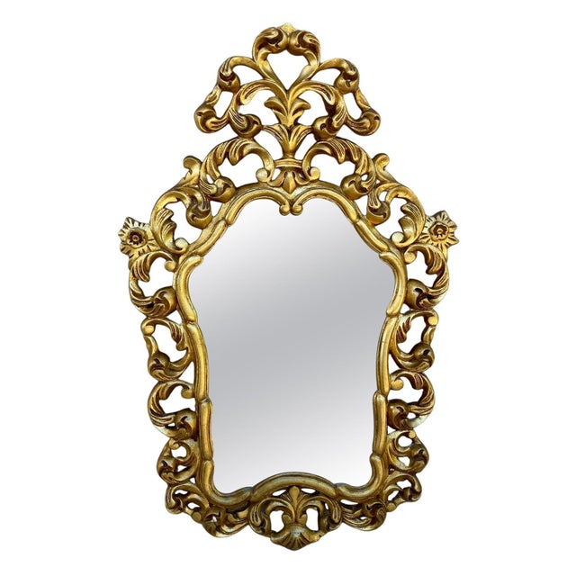Early 20th Century Mid-Century Antique Gold Cornucopia Mirror For Sale - Image 5 of 18