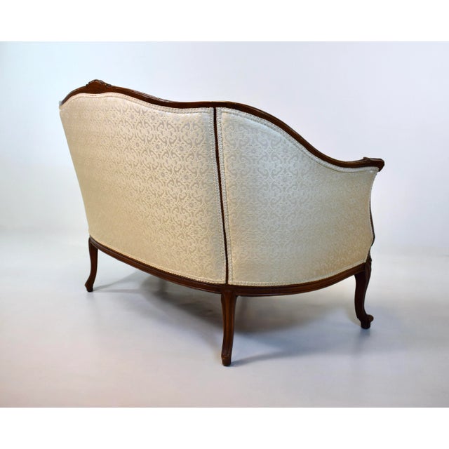 Louis XV Style Canape Loveseat, Tufted Brocade, Early 20th C. For Sale - Image 10 of 12