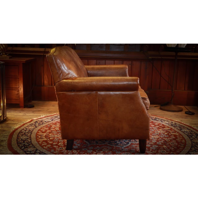 Small Gordon 2 Seater Sofa in Antique Whisky Cigar Leather from Coach House For Sale - Image 3 of 10