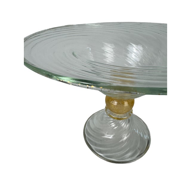 Traditional Mid 20th Century Seguso Vetri d'Arte Gold Flecked Centerpiece For Sale - Image 3 of 8