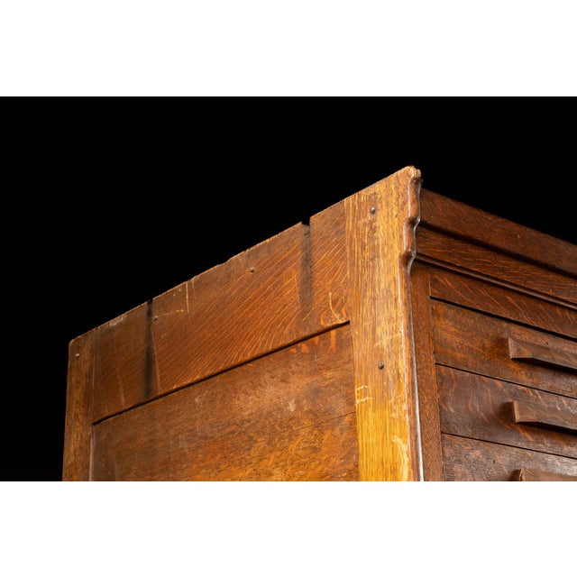 Large Antique Tiger Oak Flat File For Sale - Image 4 of 12