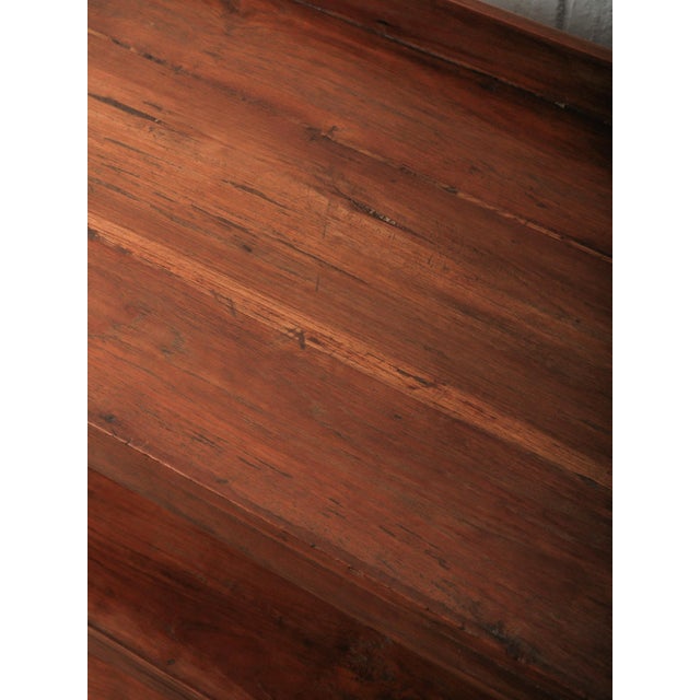 Farmhouse Vintage Solid Wood Three-Tier Open Shelving Unit With Warm Patina For Sale - Image 3 of 5