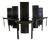 Vintage Hich Back Dining Chairs, 1980s, Set of 6 For Sale