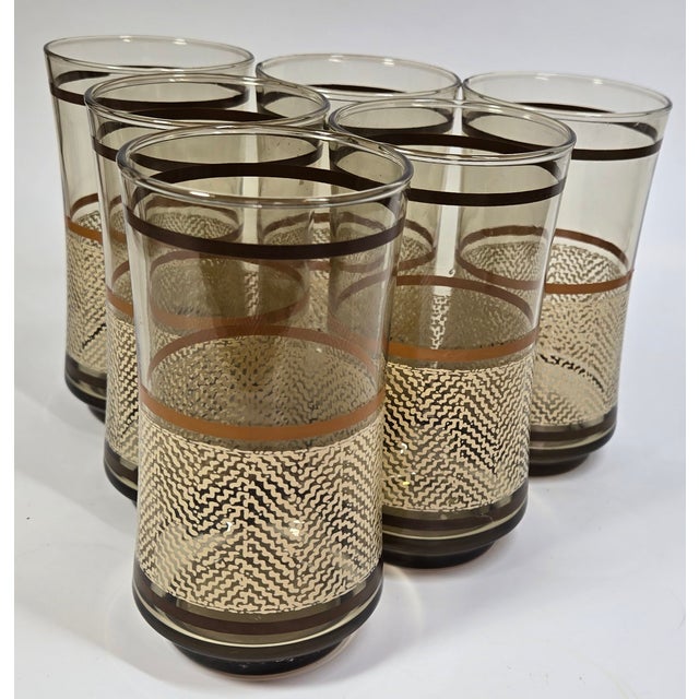 70s Boho Basket Weave Tumblers- Set of 6 For Sale - Image 9 of 9