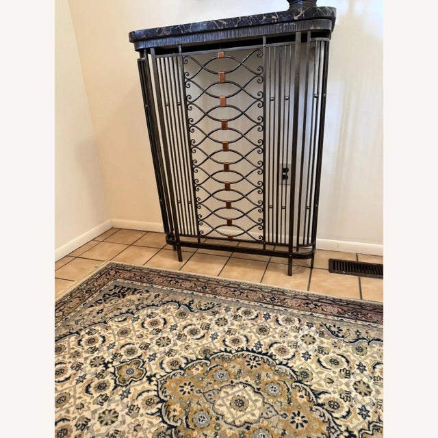 Stone Vintage Metal Radiator Cover Console Table Black Real Marble Entryway Stand For Sale - Image 7 of 9