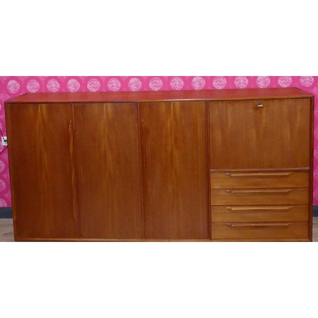 Teak Wall Unit with Secretary Wall Unit by Rt Möbel Heinrich Riestenpatt For Sale - Image 11 of 13