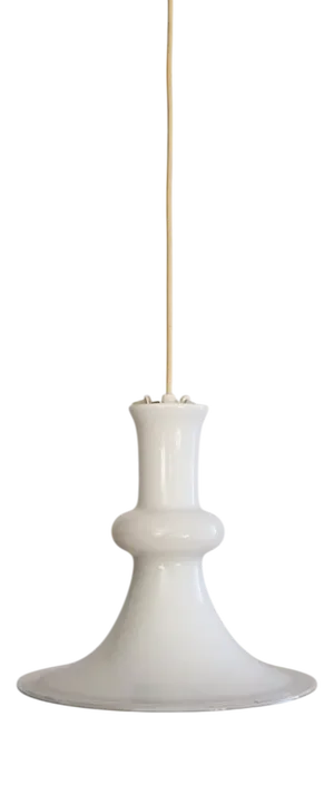 Etude White Pendant Light Lamp by Michael Bang for Holmegaard, Denmark, 1980s