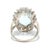 10ctw Oval Aquamarine Diamond Ring, 14k White Gold, Ring Size 7.75 For Sale - Image 4 of 7