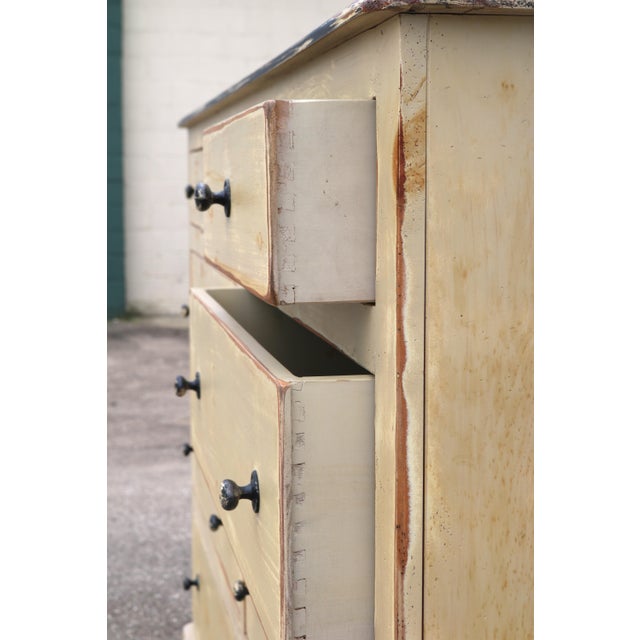 Rustic Eddy West 9 Drawer Whitewashed Painted Distressed Solid Pine Dresser For Sale - Image 13 of 14