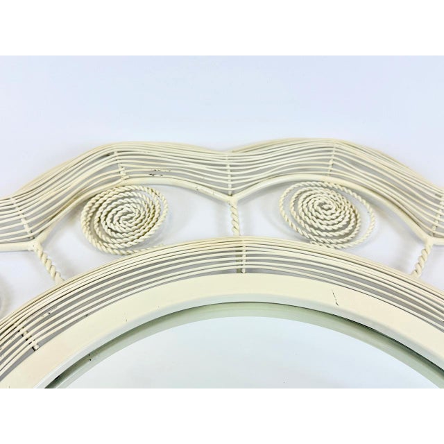 Vintage Andalusian Style Curly Metal Eliptical Wall Mirror, 1960s For Sale - Image 6 of 9