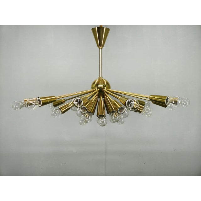 28-Light Brass Sputnik Chandelierby Kamenický Šenov, Czechoslovakia, 1970s For Sale - Image 15 of 17