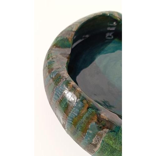 Mid-Century Modern Italian Decorative Dish in Raku Style Ceramic, 1970s For Sale - Image 14 of 17