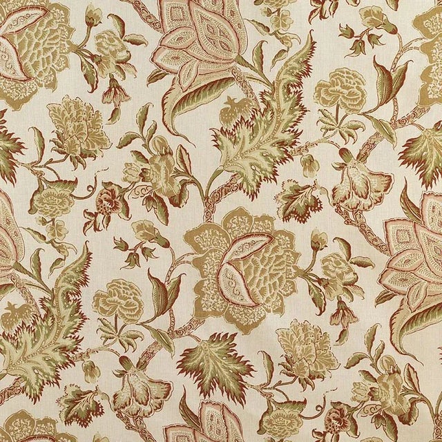 Sample- Schumacher Ceylon Floral Vine Fabric in Antique For Sale