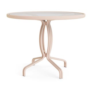Brown Jordan Kantan Aluminum 36" Round Table in Blush For Sale