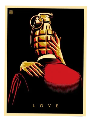 Shepard Fairey (Obey), Love Is the Drug (Red), 2012, Hand Signed Silkscreen