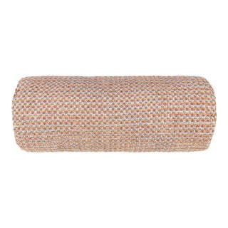 The House Of Scalamandré Heatherton Bolster Pillow In Peach For Sale