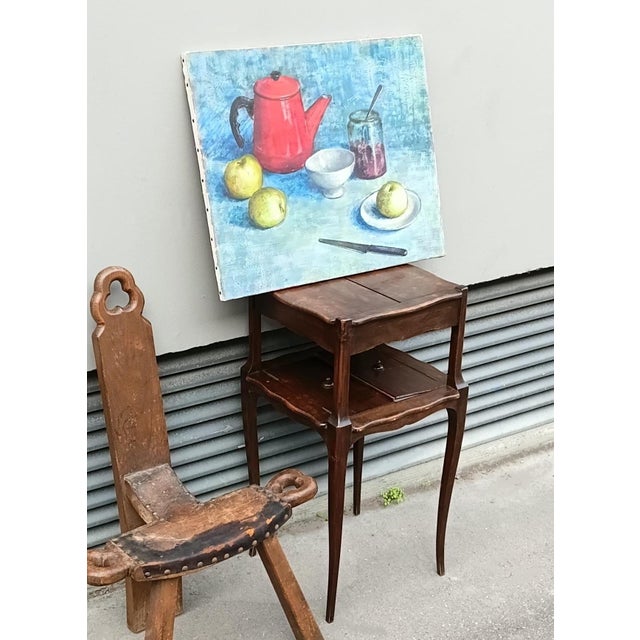 Old French Original Oil Painting 1960 For Sale - Image 10 of 12
