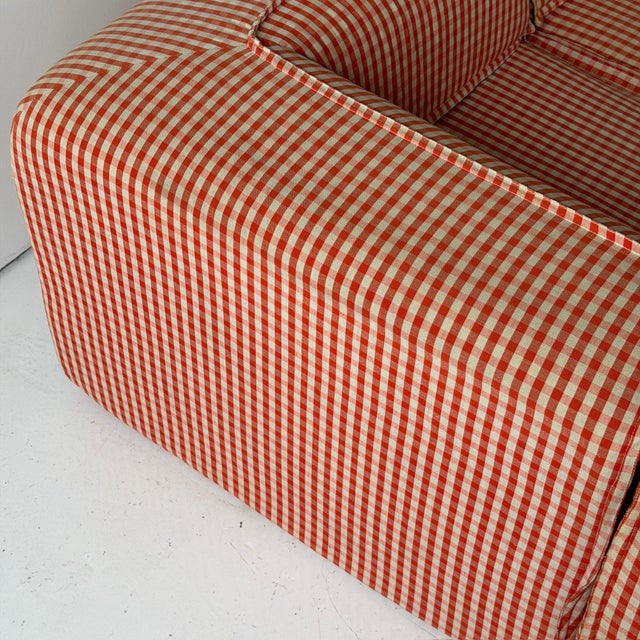 Red 1970s Playpen Sectional by Hans Hopfer for Roche Bobois in Gingham For Sale - Image 8 of 11