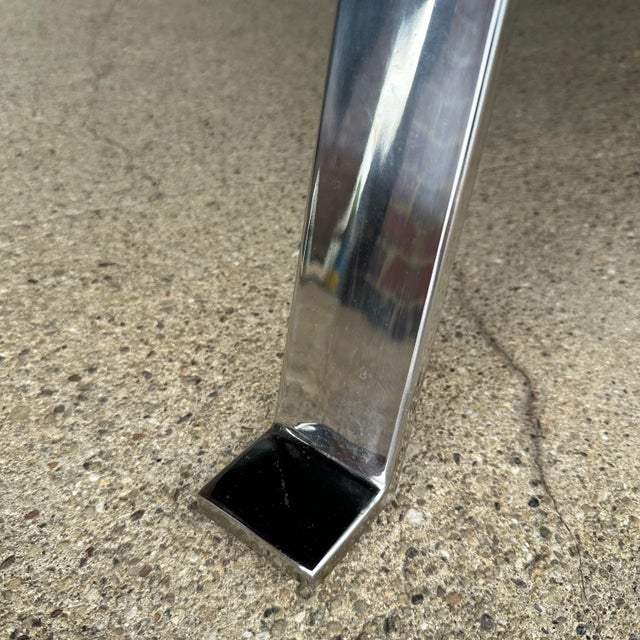 Italian Modernist Aluminum and Black Glass Coffee Table For Sale - Image 11 of 12