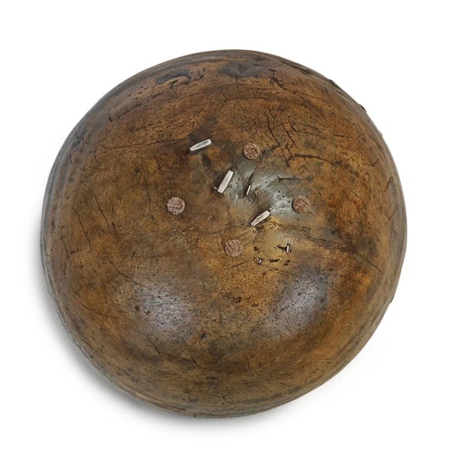 Wood Large Vintage Fulani Tribal Rustic Wood Bowl For Sale - Image 7 of 8