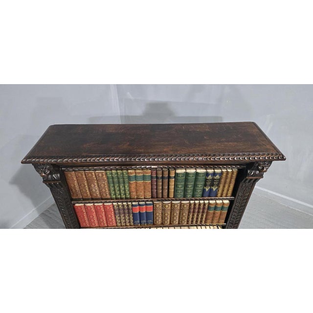 Open Bookcase in Carved Oak For Sale - Image 6 of 9