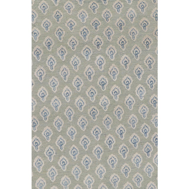 Rug & Kilim’s Modern Block Print Runner Rug in Blue and White Floral Pattern - 3x10 For Sale In New York - Image 6 of 7