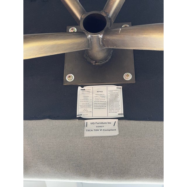 2020s Vig Furniture Riaglow Contemporary Light Grey Fabric Dining Chair For Sale - Image 5 of 12