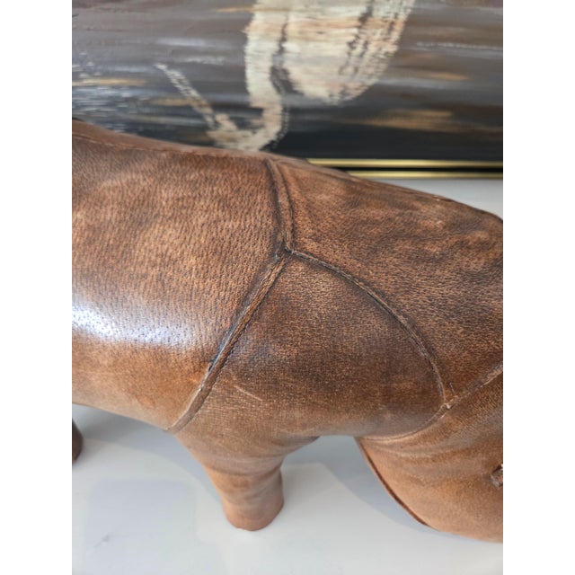 Dimitri Omersa Vintage Leather Rhinoceros Sculpture by Dimitri Omersa, England, 1975 For Sale - Image 4 of 7