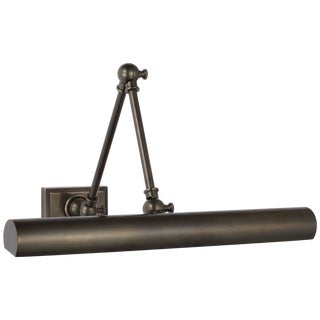 Chapman & Myers for Visual Comfort Signature Cabinet Maker 18" Double Library Light in Bronze For Sale