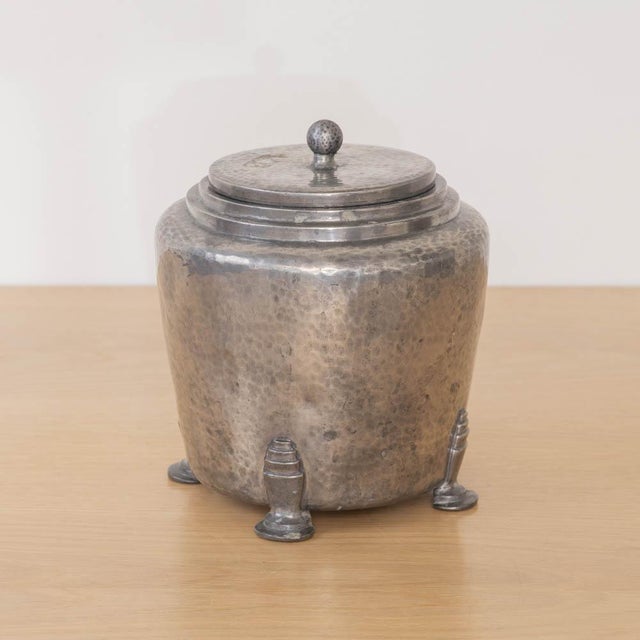 1930s Art Deco Pewter Jar With Lid For Sale - Image 10 of 12