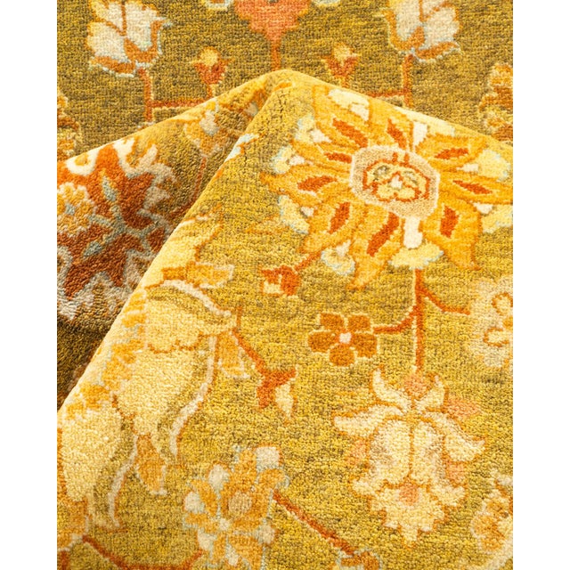 Textile Mogul, One-of-a-Kind Hand-Knotted Area Rug - Green, 6' 2" x 9' 3" For Sale - Image 7 of 8