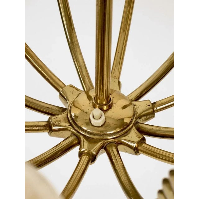 Metal Vintage Pendant Light in Brass with Silk Shades by Josef Frank, 1955 For Sale - Image 7 of 17