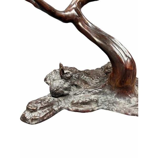 1980s Vintage La Barge Bronze Sculptural Tree Branch Glass Top Coffee Table For Sale - Image 5 of 10