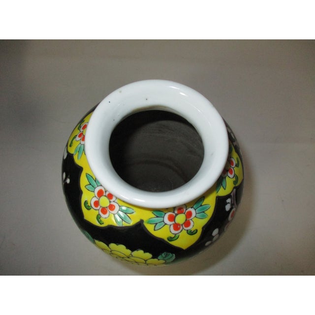 Japanese Vintage Hand-Painted Porcelain Peacock Vase For Sale - Image 3 of 5