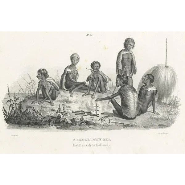 View of Aboriginals, 1845, Paper For Sale - Image 3 of 5