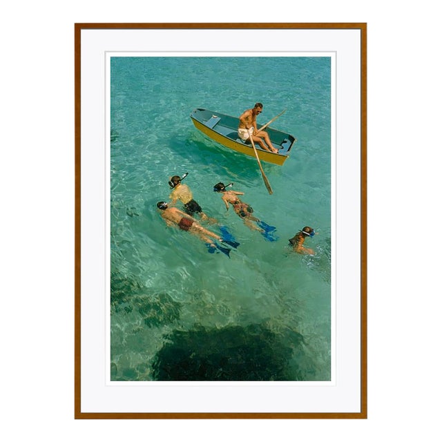 Toni Frissell 'Snorkelling in Bermuda' Archival Pigment Print Framed in Brown For Sale