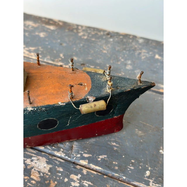 Vintage Folk Art Ship Sculpture, Circa 1930s For Sale - Image 11 of 18