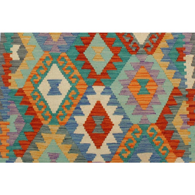 1990s Kilim Blue Gray Wool Rug - 2'9" X 4'2" For Sale In New York - Image 6 of 7