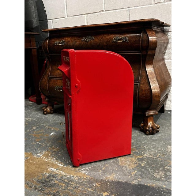 Red Metal Post Box in Bright Red For Sale - Image 8 of 12