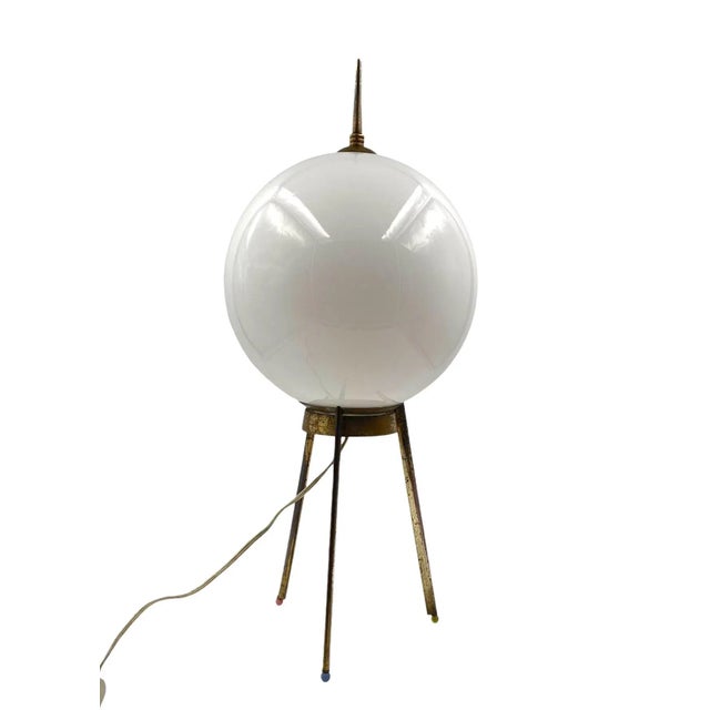 Mid-Century Tripod Brass Table Lamp, Lumi Italy 1950s For Sale - Image 10 of 12