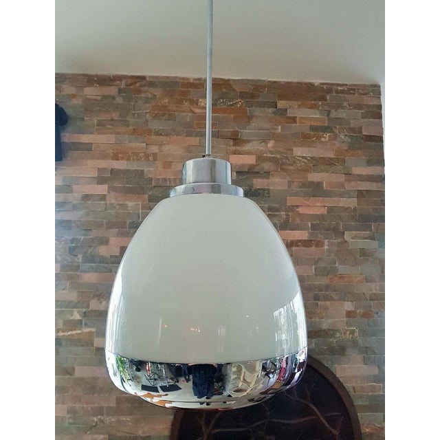 1960s Glass & Metal Hanging Lamp by Pia Guidetti Crippa for Lumi, Italy, 1960s For Sale - Image 5 of 18