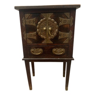 Small 20th Century Two-Door Cabinet with Bronze Decoration For Sale